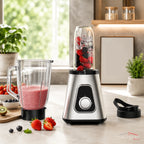 Liquidificador Multiuso 5 em 1 Com 2 Jarras de Vidro + BRINDE: Porta Tempero Vertical 16 Potes - COMPRE 1 LEVE 2