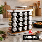 Liquidificador Multiuso 5 em 1 Com 2 Jarras de Vidro + BRINDE: Porta Tempero Vertical 16 Potes - COMPRE 1 LEVE 2